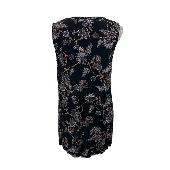J.Jill Button Shirt Dress Women’s Small Sleeveless Floral Paisley Black Top - Picture 3 of 7